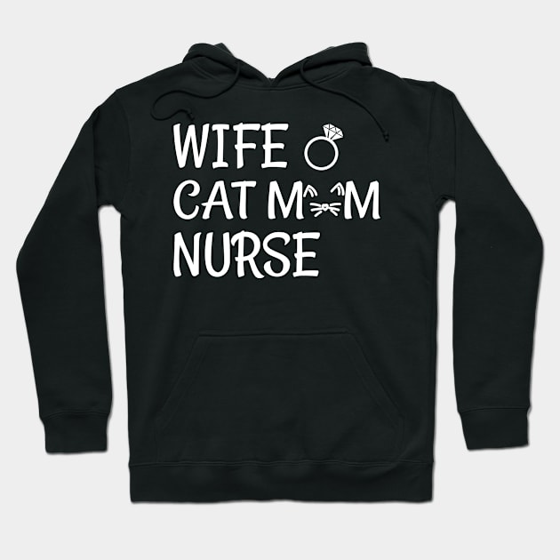 wife cat mom nurse Hoodie by Elhisodesigns